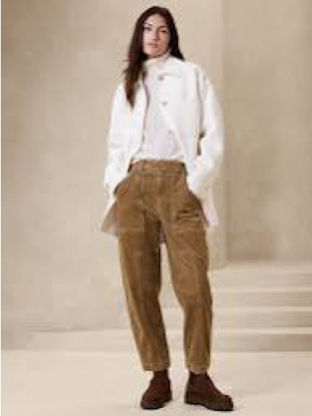 Banana Republic NWT Corduroy High-Waist Barrel Pants in Camel Size 2